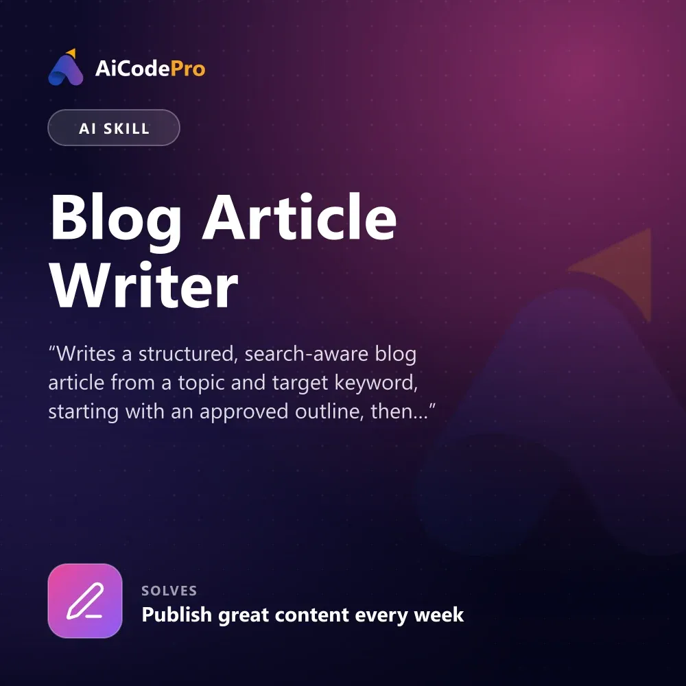 Blog Article Writer Skill