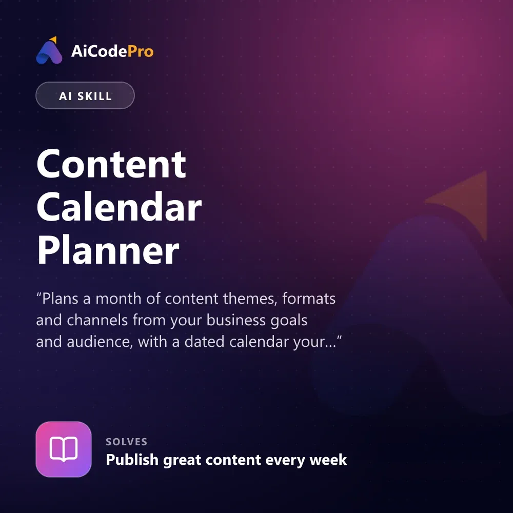 Content Calendar Planner Skill
