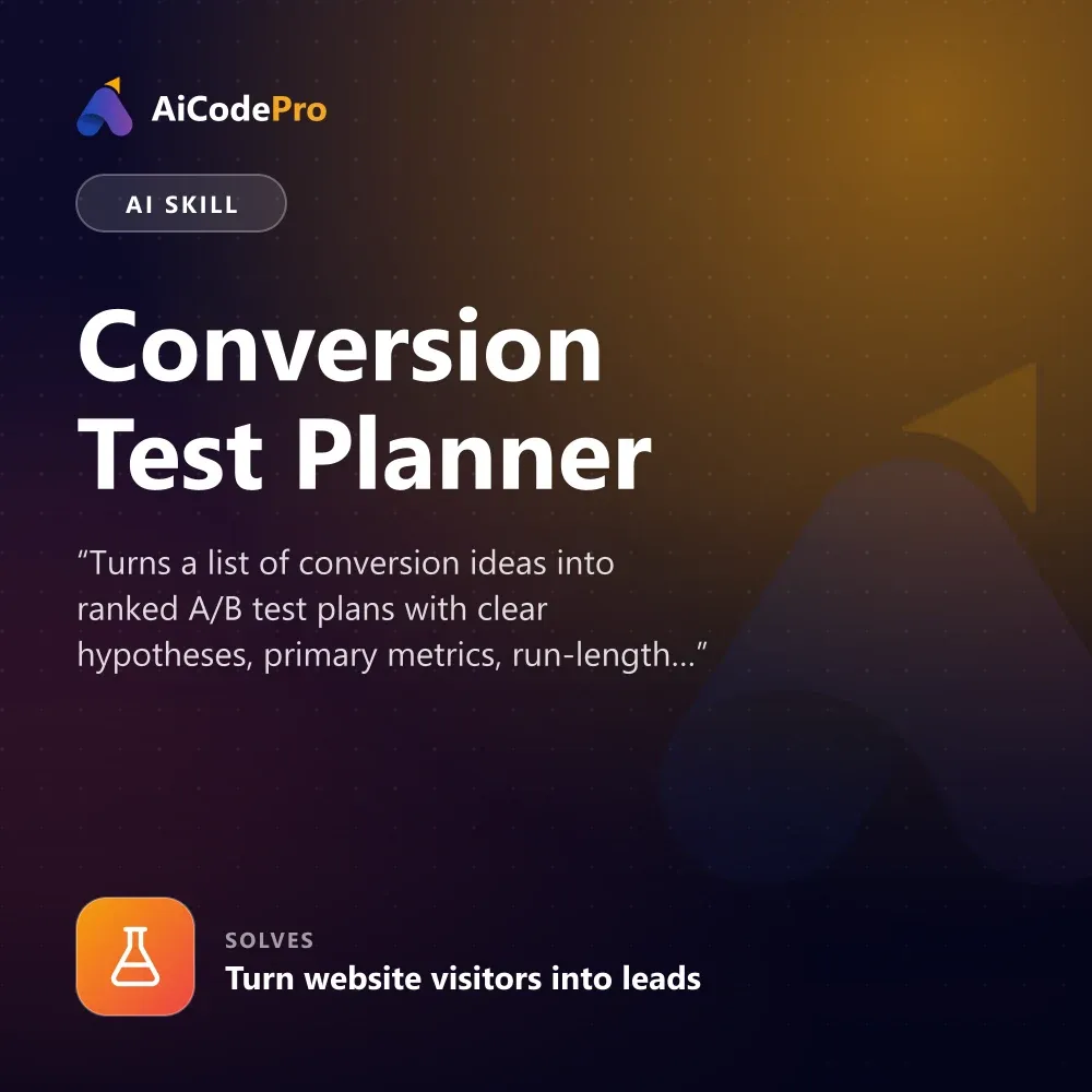 Conversion Test Planner Skill