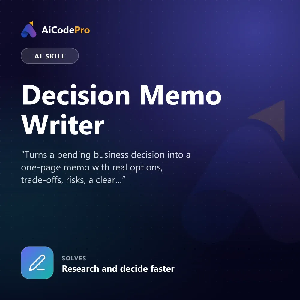 Decision Memo Writer Skill
