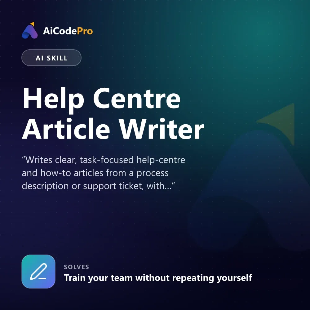 Help Centre Article Writer Skill