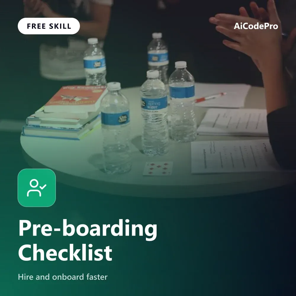 Pre-boarding Checklist Skill