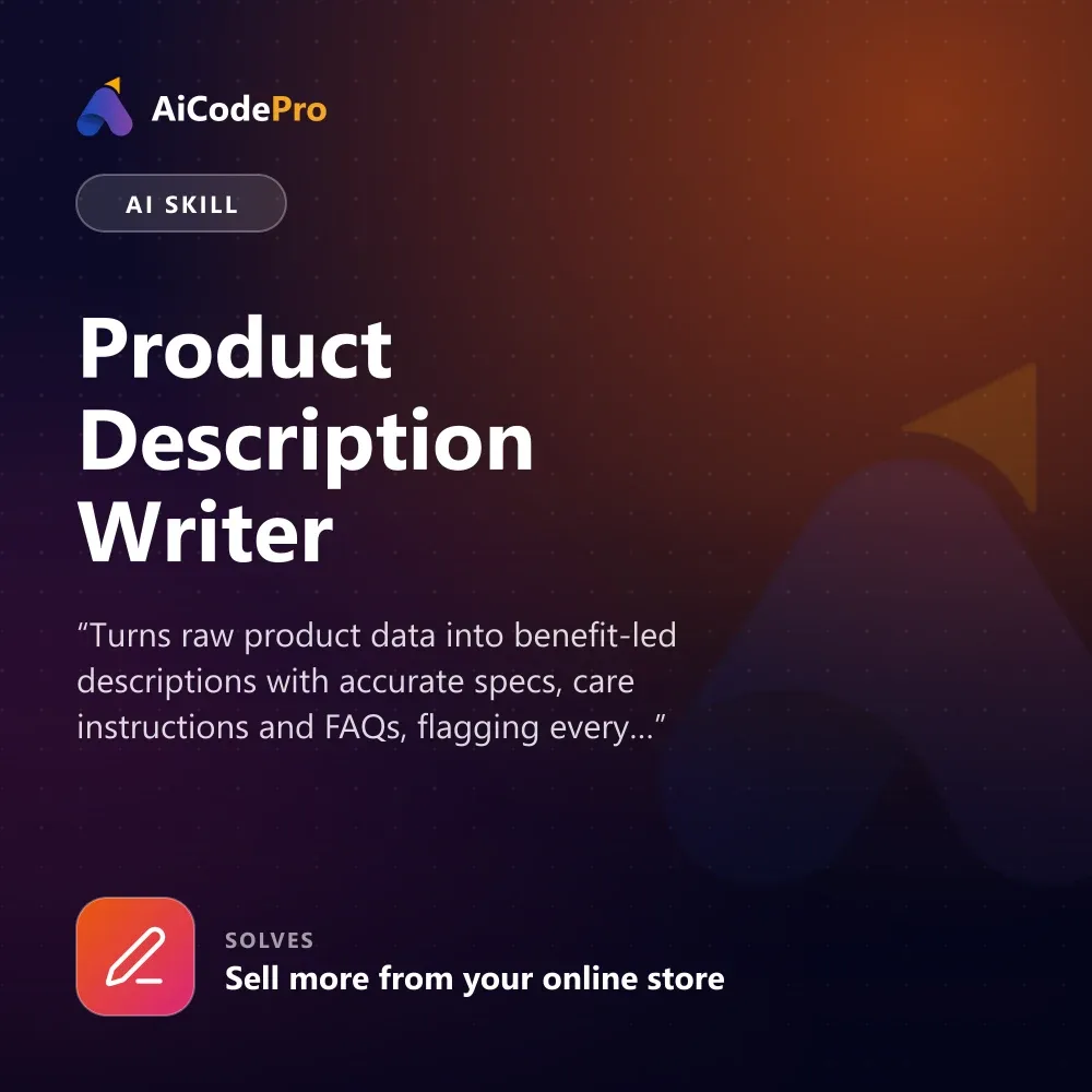 Product Description Writer Skill