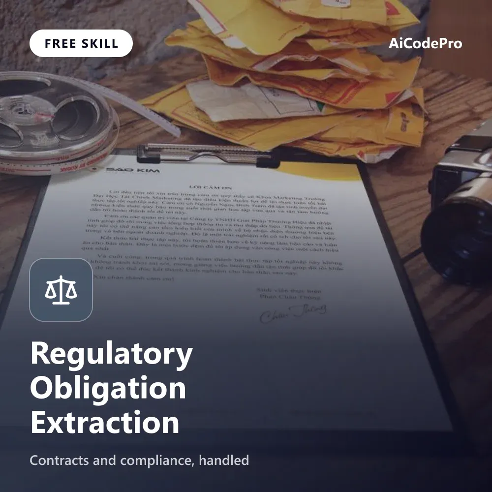 Regulatory Obligation Extraction Skill