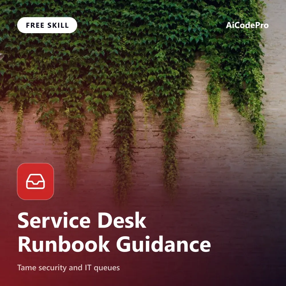 Service Desk Runbook Guidance Skill