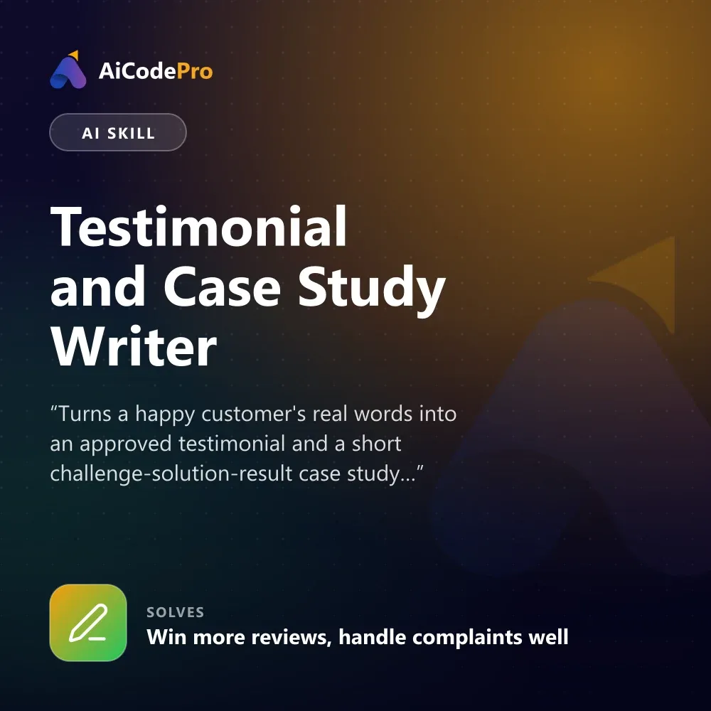 Testimonial and Case Study Writer Skill