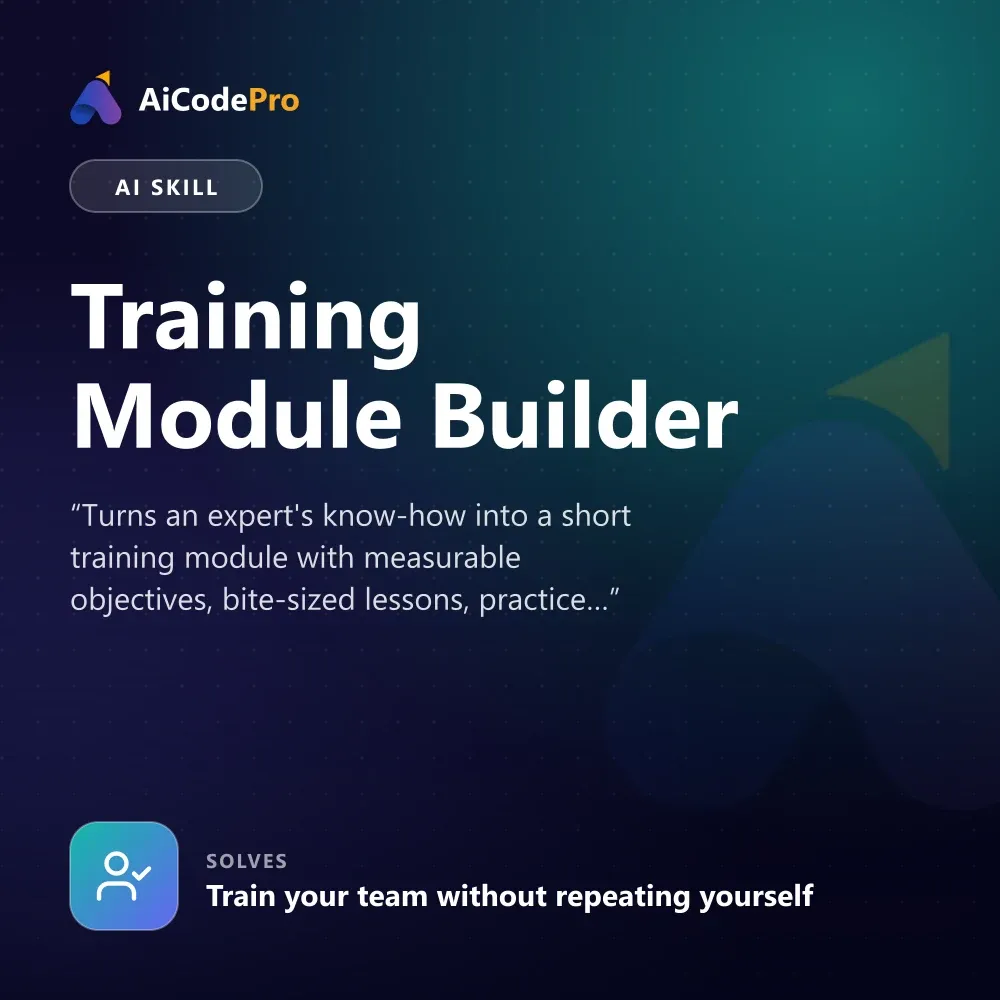 Training Module Builder Skill