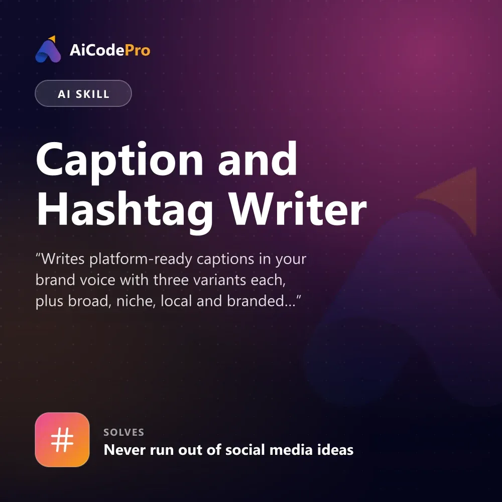 Caption and Hashtag Writer Skill