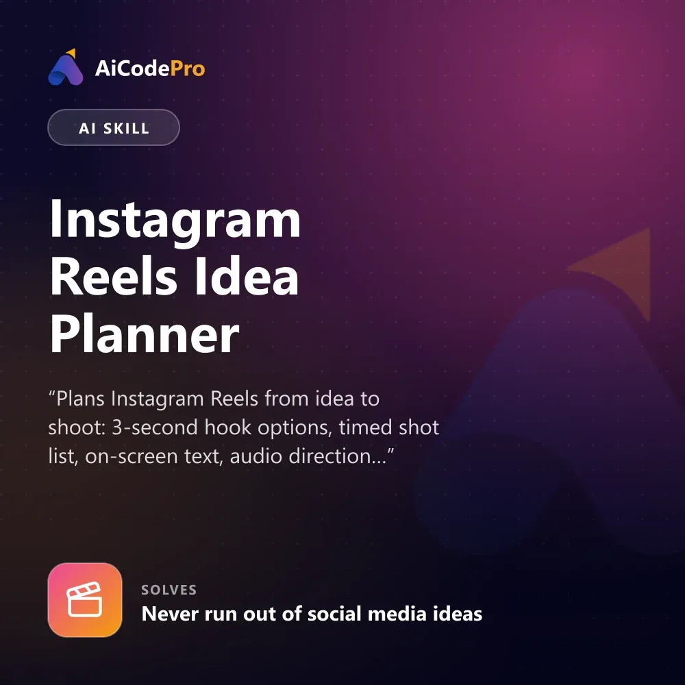 Instagram Reels Idea Planner Skill