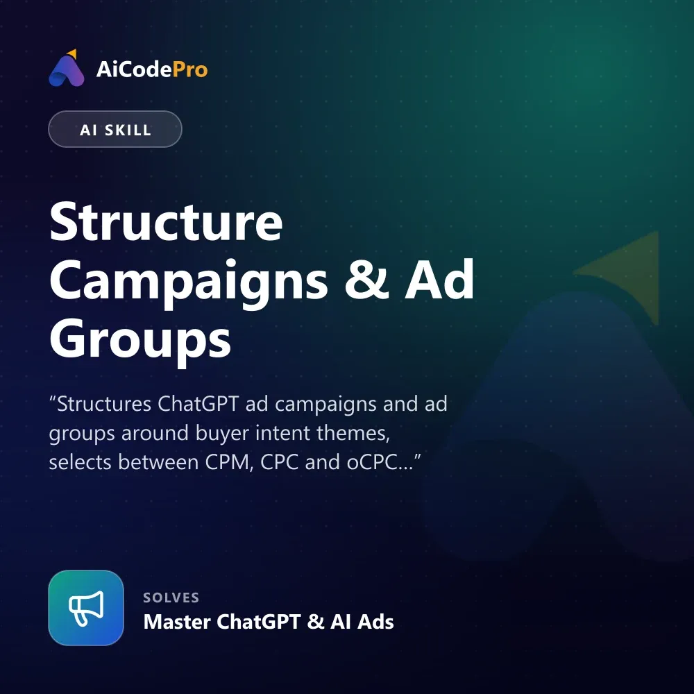 Structure Campaigns & Ad Groups Skill