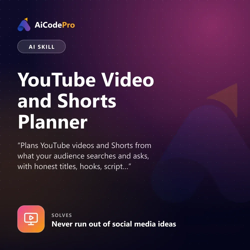 YouTube Video and Shorts Planner Skill