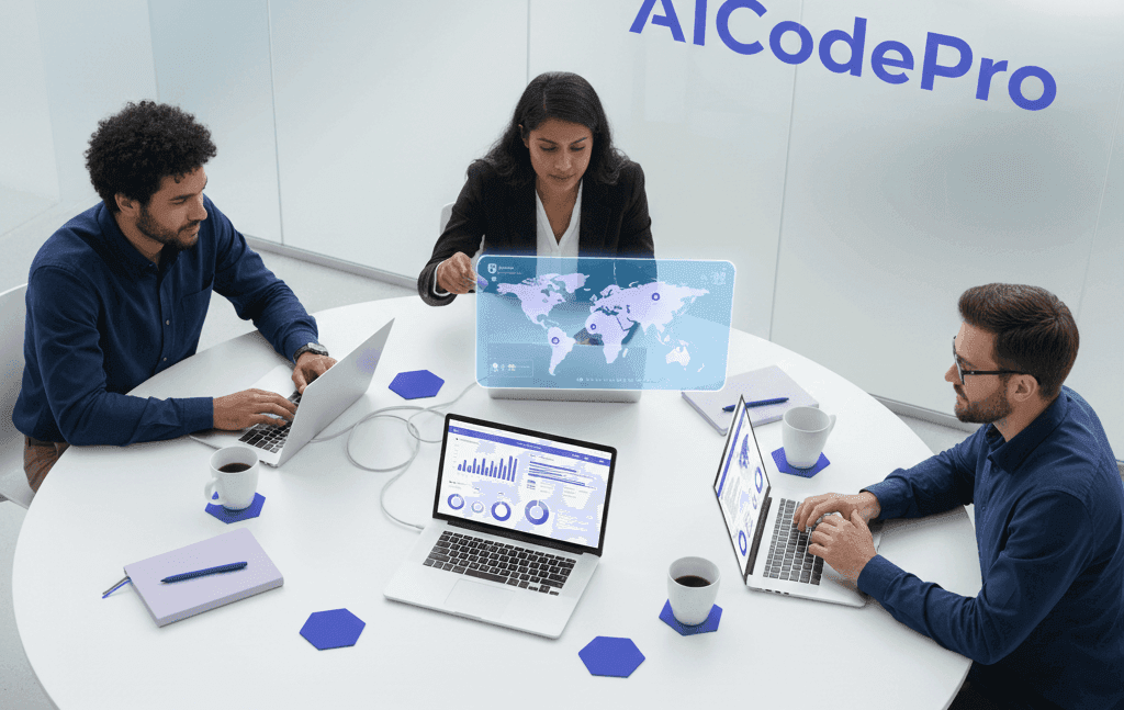 SEO features dashboard showing AI-powered optimization, performance metrics, and ranking insights